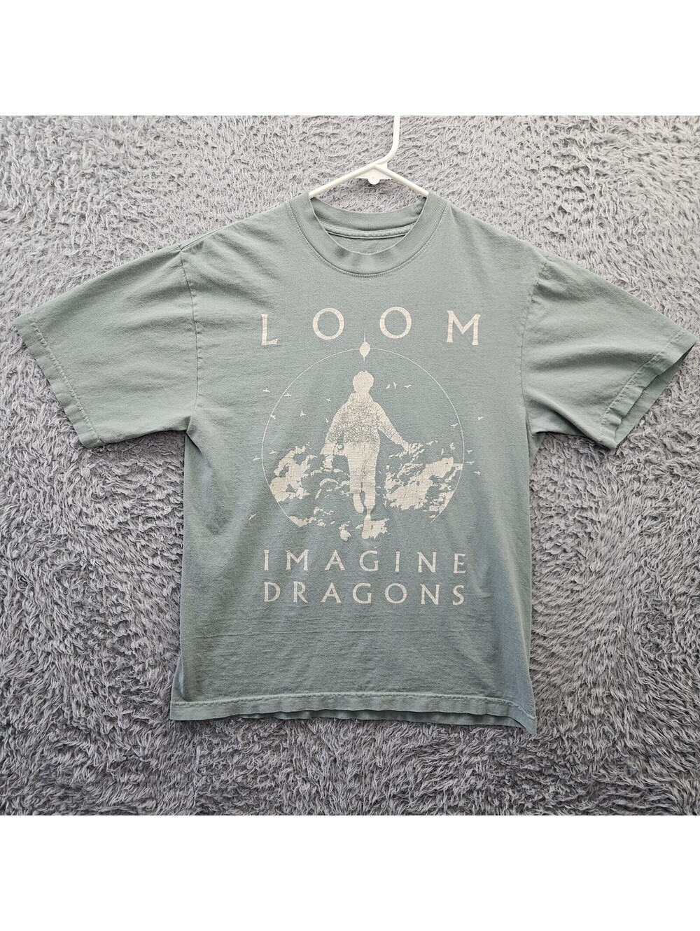 Imagine Dragons Loom Tour  2024 T Shirt Small Heavy Cotton Made in USA Green